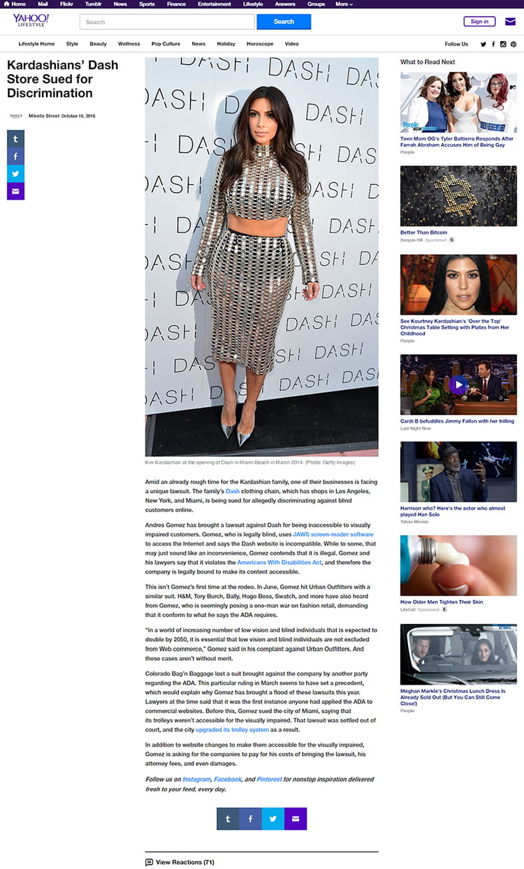 Yahoo Lifestyle - Kardashians’ Dash Store Sued for Discrimination